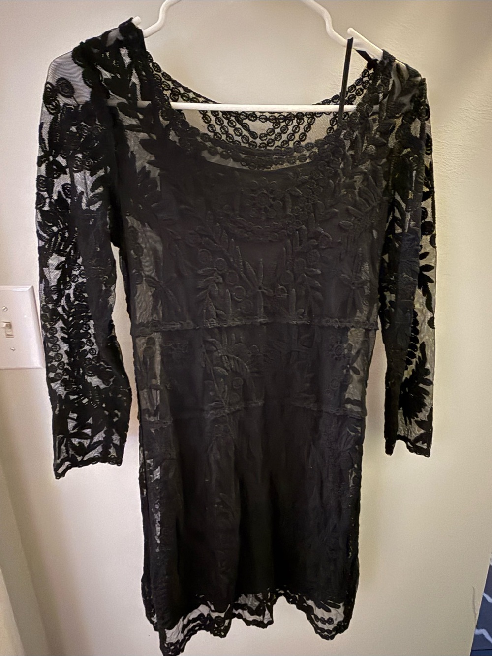 Express Black Lace Long Sleeve Sheath Dress